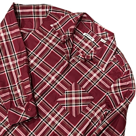 Orvis Other - Orvis Maroon Plaid Buttondown, Sz 16 / M,‎ 674-I